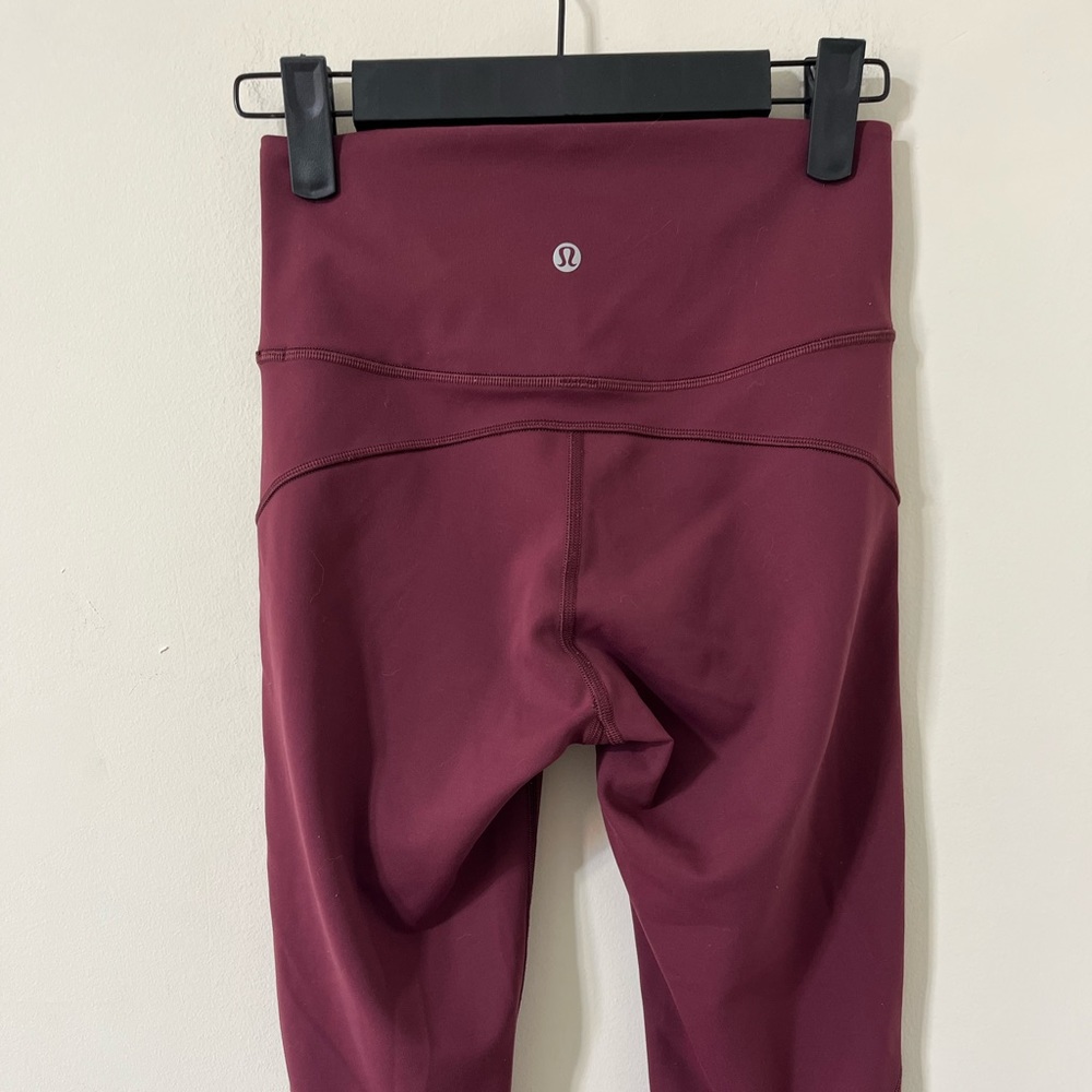 Lululemon In Movement Crop Everlux 19" Garnet Leggings Size 4 - Picture 8 of 12